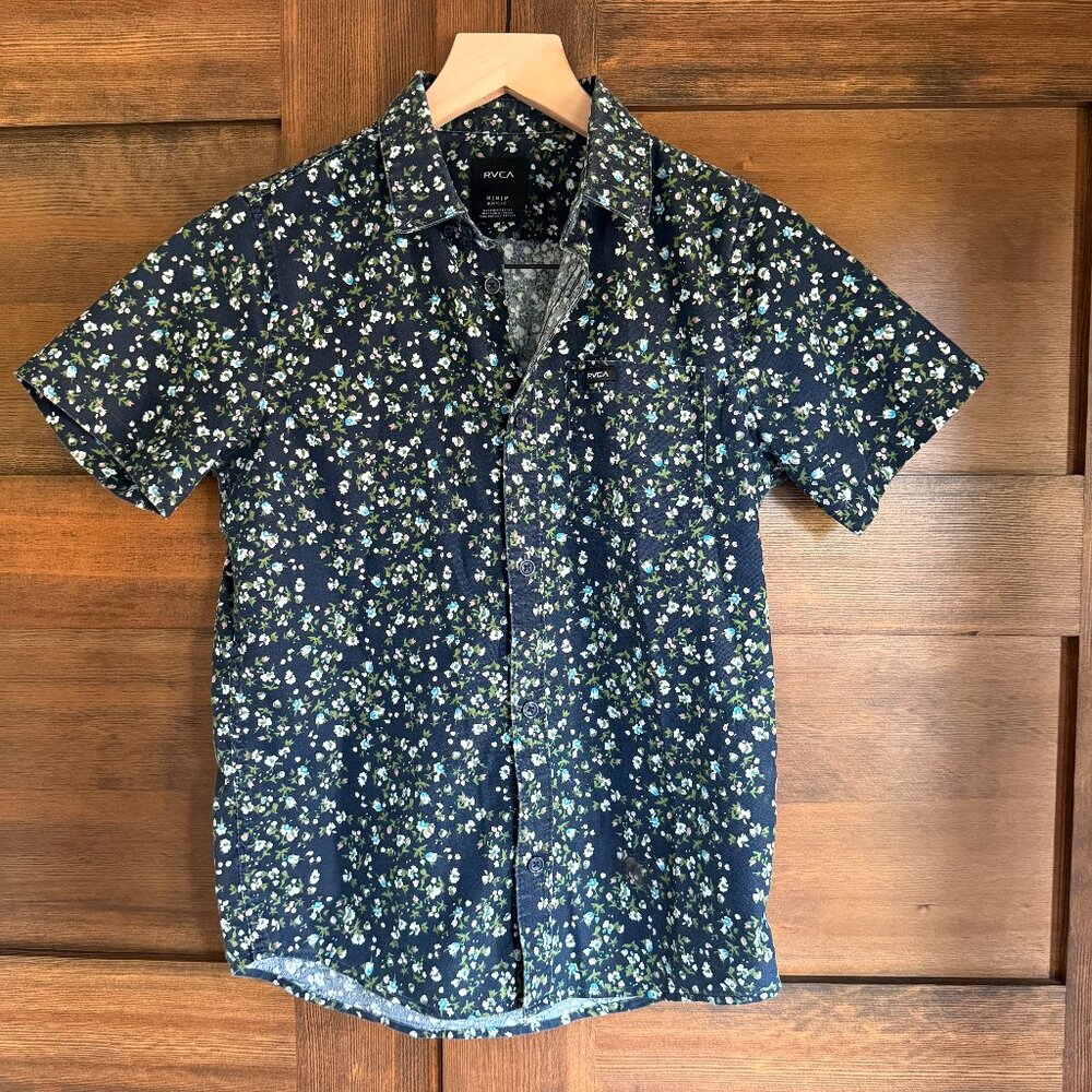 RVCA kids short sleeved button down